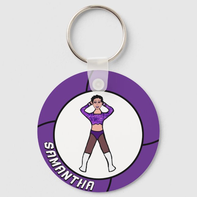 Porte-clés Majorette/ Danseur violet et noir #2 (Recto)