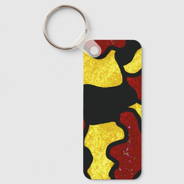 Porte-clés Majorette/Danseuse Rouge Jaune Camo (Recto)