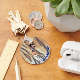 Porte-clés Majorette/ Danseuse Tigre Bleu #2