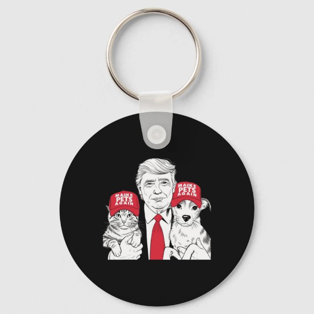Porte-clés Make Pets Safe Again Election Mega Trump Funny Det (Recto)
