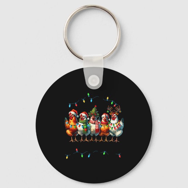 Porte-clés Making A List Chicken It Twice Christmas Xmas Chic (Recto)
