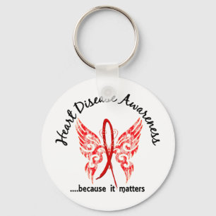 Porte-clés Maladie cardiaque grunge du papillon 6,1 de