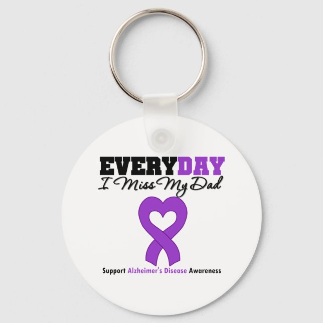 Porte-clés Maladie d'Alzheimer Tous les jours, mon père me ma (Recto)