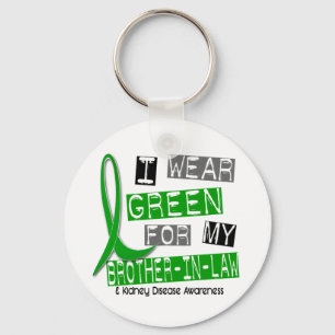 Porte-clés Maladie rénale je porte le vert pour mon