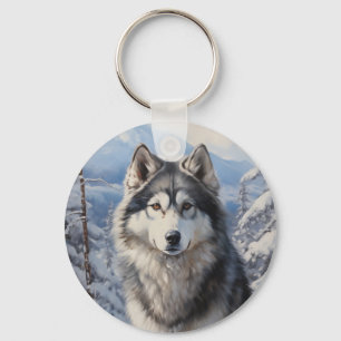 Porte-clés Malamute d'Alaska