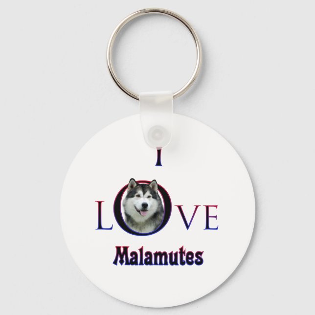 Porte-clés Malamute d'Alaska I Love (Recto)