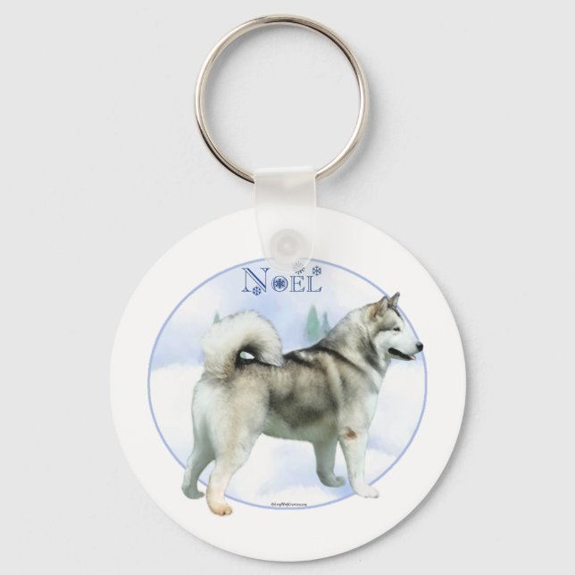Porte-clés Malamute Noel en Alaska - Porte - clé (Recto)