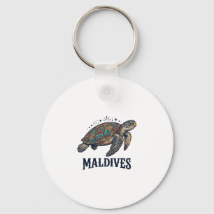 Porte-clés Maldives Vintage Tortue de Mer Chemise de Voyage D