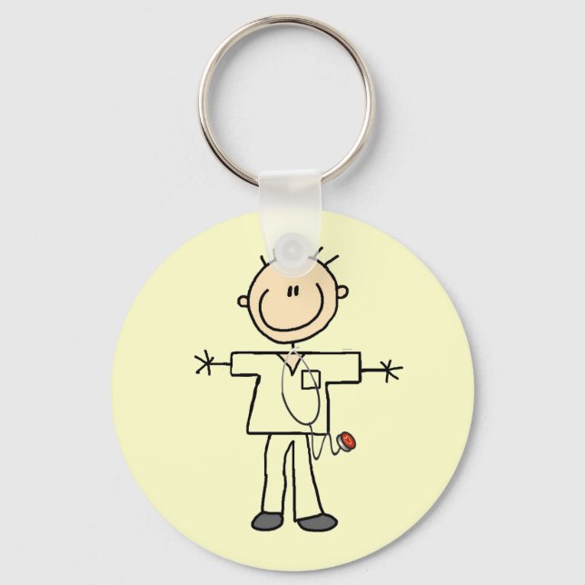 Porte-clés Male Stick Figure Nurse (Recto)