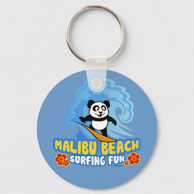 Porte-clés Malibu Beach Surf Panda (Recto)