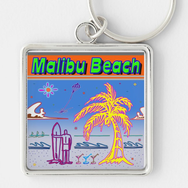 Porte-clés "Malibu Beach" Surfer Porte - clé (Devant)