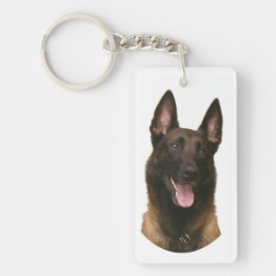 Porte-clés malinois belge avec texte