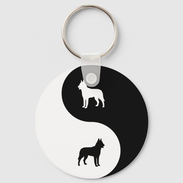 Porte-clés Malinois belge Yin Yang (Recto)