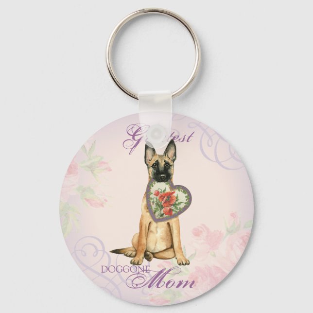 Porte-clés Malinois Heart Mom (Recto)