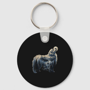 Porte-clés Maltipoo hurle lune amoureux des chiens montagne n