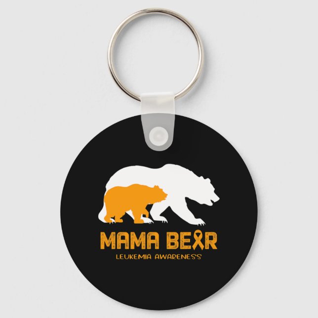Porte-clés Mama Bear LEUKEMIA Sensibilisation Des Femmes Homm (Recto)