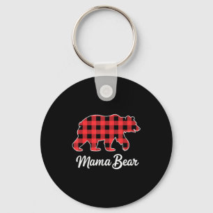 Porte-clés Mama Bear Noël Rouge Carreaux Buffalo Famille Corr