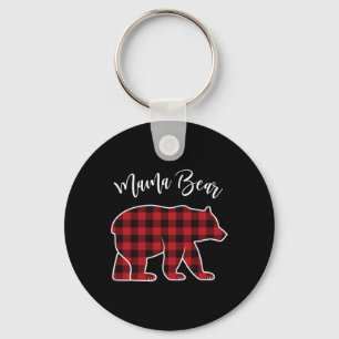 Porte-clés Mama Bear Pajama Rouge Buffalo Noël Amusant Chr Fa