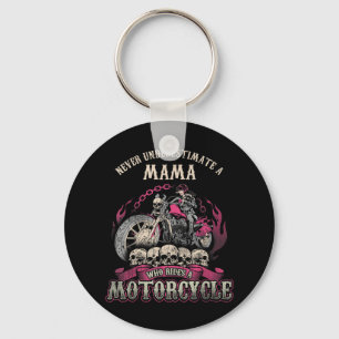 Porte-clés Mama Biker Lady ne sous-estime jamais Motorcyc