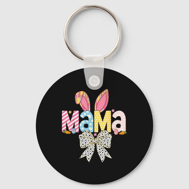 Porte-clés Mama Coquette Pâques Bunny Boulon jumelé Famille E (Recto)