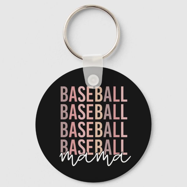 Porte-clés Mama de baseball | Cadeaux de maman de baseball (Recto)