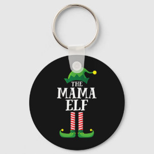 Porte-clés Mama Elf Matching Family Group Fête de Noël maman