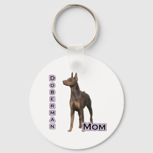 Porte-clés Maman 4 de dobermann de rouille - porte - clé