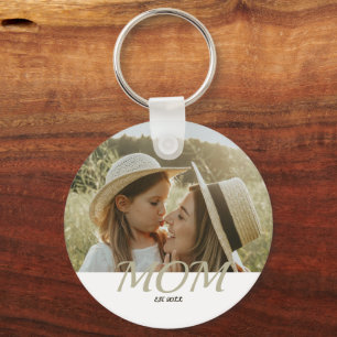 Porte-clés Maman a créé un cadeau photo rustique
