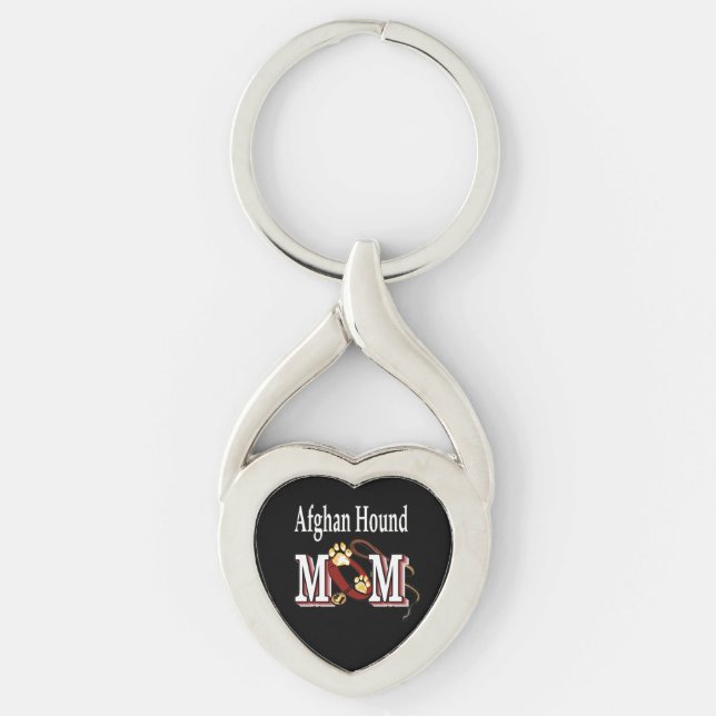 Porte-clés Maman afghane de chien de chien (Devant)