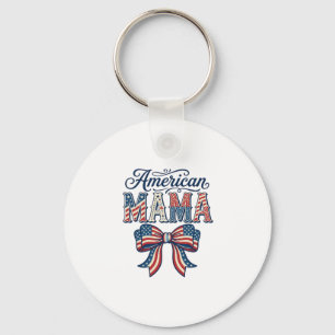 Porte-clés Maman Américaine Arc Patriotique Vintage 4 Juillet