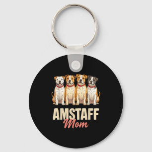 Porte-clés Maman American Staffordshire amoureuse des animaux
