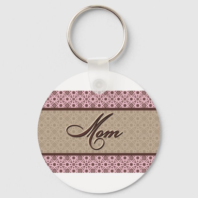 Porte-clés Maman Brown rose (Recto)