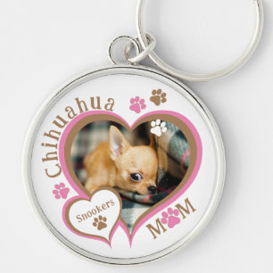 Porte-clés Maman Chihuahua Nom Personnalisé et Photo