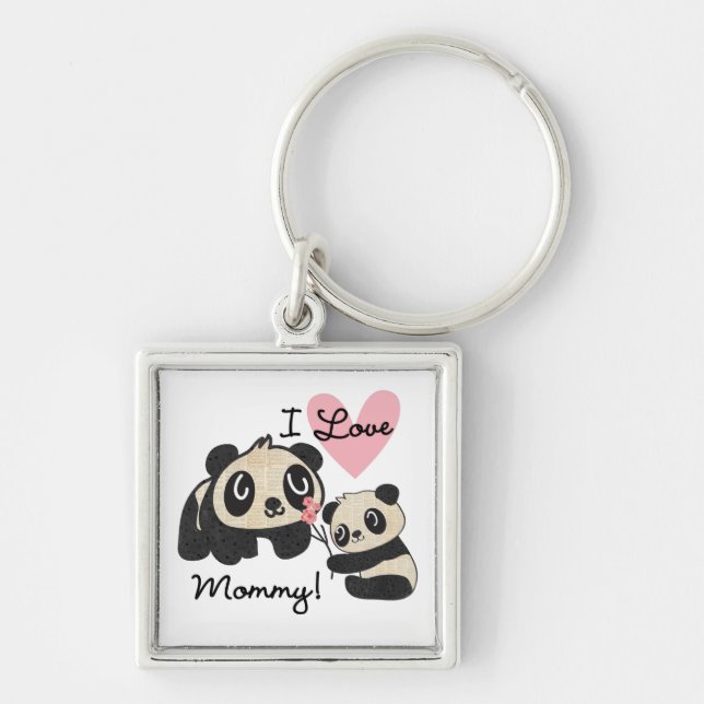 Porte-clés Maman d'amour des pandas I (Devant)
