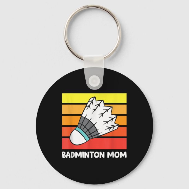 Porte-clés Maman de badminton drôle mère de badminton  (Recto)