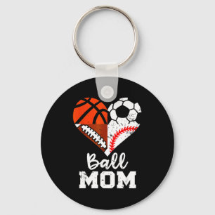 Porte-clés Maman de ballon Cœur Drôle Football Basket-ball Ba