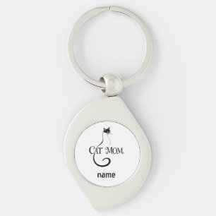Porte-clés Maman de chat, Typographie minimaliste élégante de