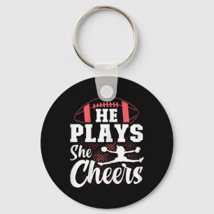 Porte-clés Maman de cheerleading et de football des deux chee