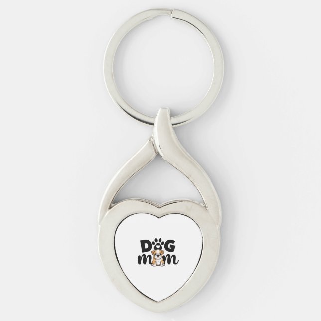 Porte-clés Maman de Chien Pug Amoureuse de Chiens (Devant)