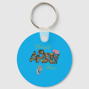 Porte-clés Maman de famille de l'armée fière Cadeau de fête d