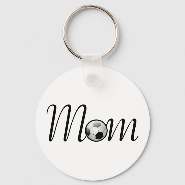 Porte-clés Maman de football noir (Recto)