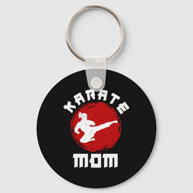 Porte-clés Maman de karaté Kung Fu ceinture noire experte en  (Recto)