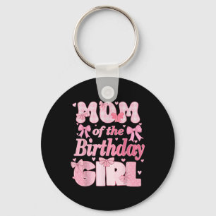 Porte-clés Maman De La Fille Anniversaire Famille Rose Coquet
