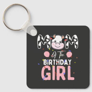Porte-clés Maman de la fille d'anniversaire Vache Maman Maman