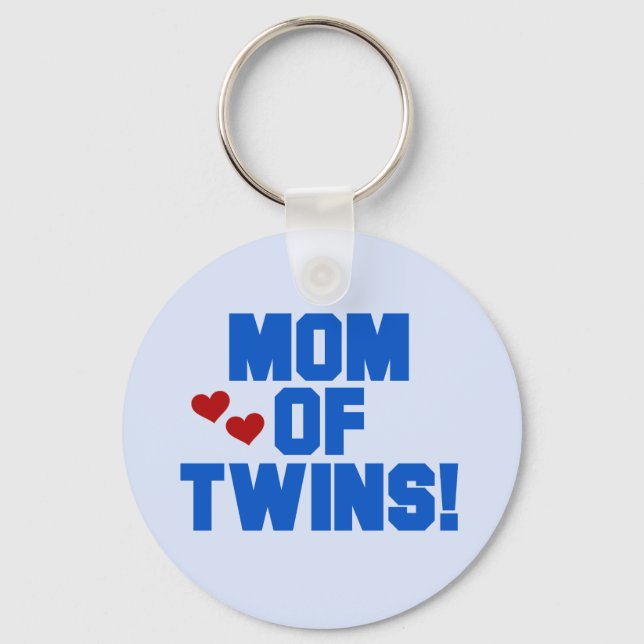 Porte-clés Maman de maillots et cadeaux Twins-Blue Text (Recto)