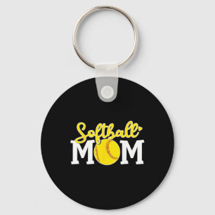 Porte-clés Maman de softball Mignonne pour l'amour de softbal