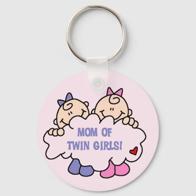 Porte-clés Maman de Twin Girls Tshirts et cadeaux (Recto)
