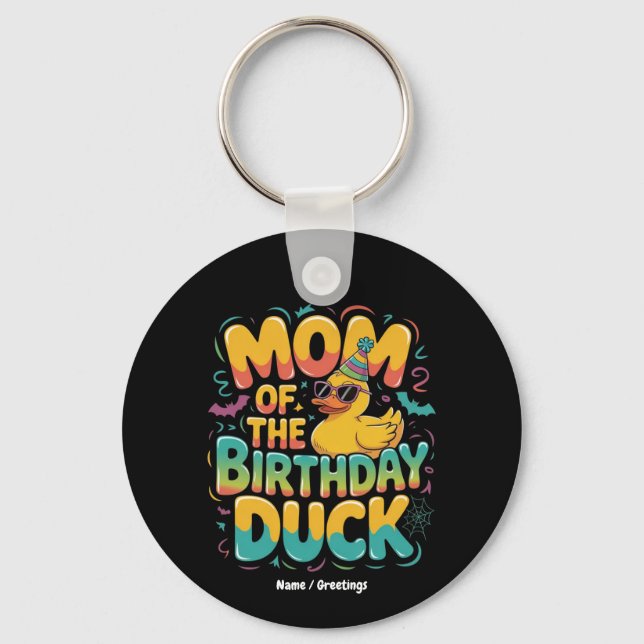 Porte-clés Maman du canard d'anniversaire Canard en caoutchou (Recto)