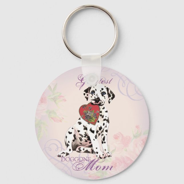 Porte-clés Maman du coeur dalmate (Recto)