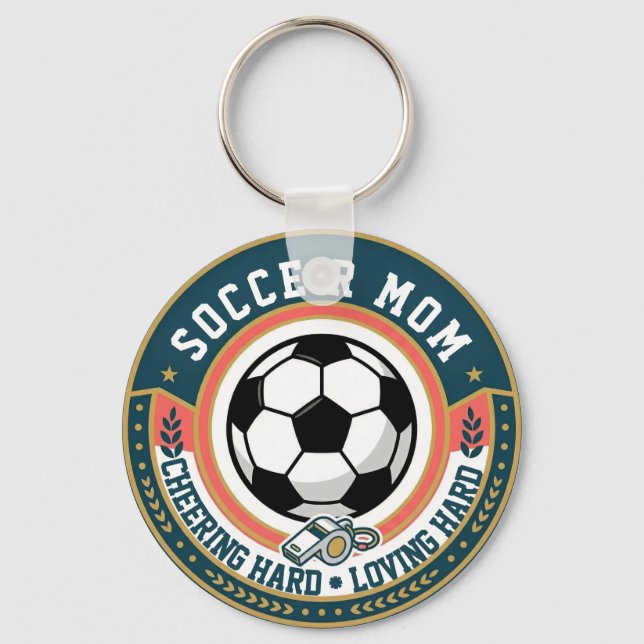 Porte-clés Maman du Foot Enthousiaste et Aimante (Recto)